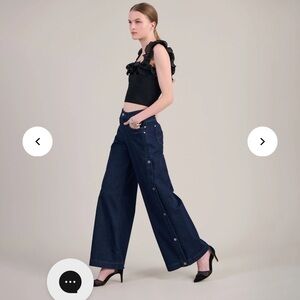Anne Fontaine Dark Blue Flare & Wide Leg Jeans